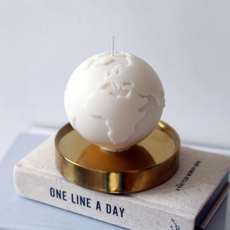 قالب سيليكون على شكل شمعة الكرة الأرضيه لصب الشموع او الريزن او الصابون