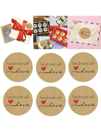 ستيكر دائري - صناعة يديوية - عدد 500 حبة