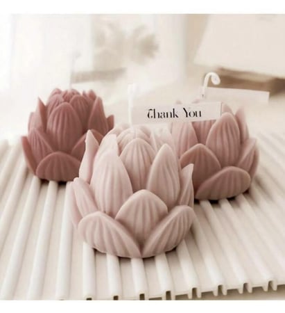 قالب سيليكون على شكل زهرة اللوتس لصب الشموع او الريزن او الصابون