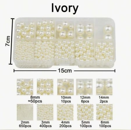حبات لؤلؤ للتزين - 1500 حبة