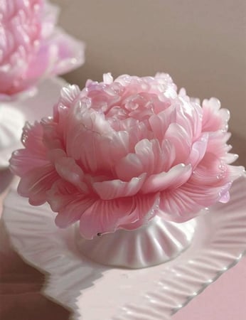 قالب سيليكون على شكل زهرة بيوني الكرستال لصب الشموع او الريزن او الصابون