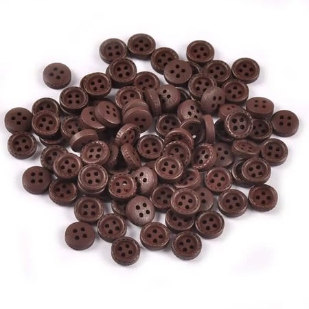 زر خشبي بني