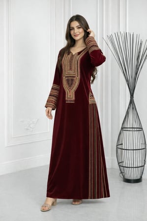 جلابيه مخمل تراثي نوره