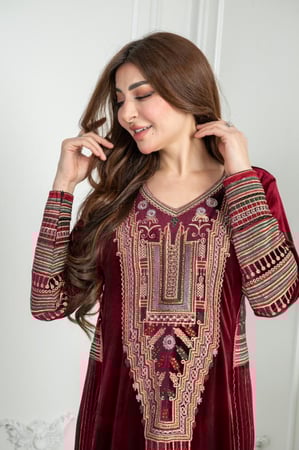 جلابيه مخمل تراثي ريتا