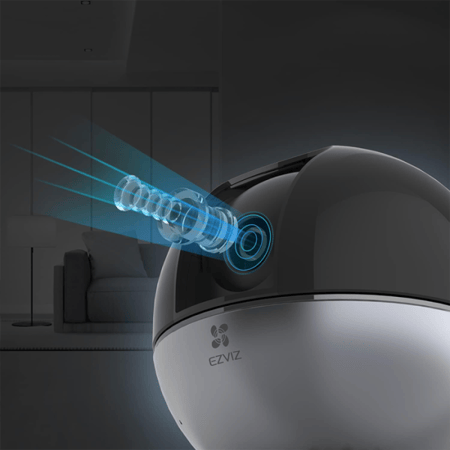 كاميرا مراقبة إزفيز داخلية سمارت واي فاي بدقة 2K منظر بانورامي 360 درجة CS-C6W  - رمادي