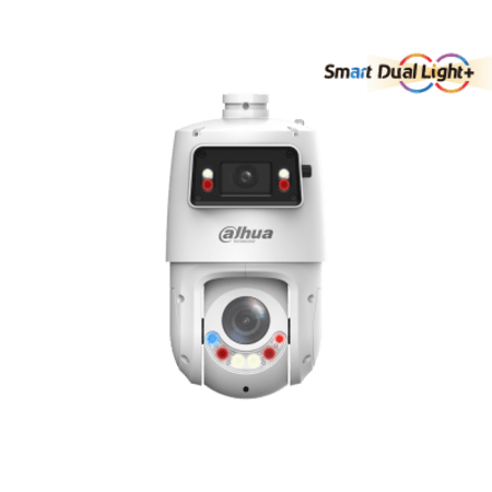 كاميرا مراقبة داهوا خارجية اي بي بعدستين ثابتة ومتحركة 360 درجة رؤية ليلية ملونة مع زوم تكبير 25 مرة DH-SDT4E425-4F-GB-A-PV1