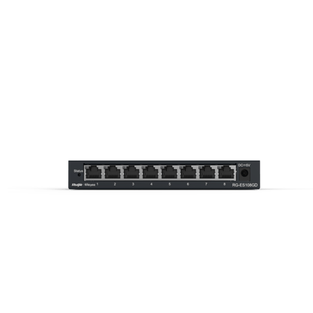 سويتش رويجي 8 منافذ بسرعة جيجابت غير مزود بـ منفذ PoE موديل RG-ES108GD
