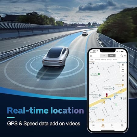 داش كام تعميل على شريحة بيانات 4G كاميراتين امامية وداخلية، مراقبة السيارات بدقة وأمان عالي موديل AE-DI2022-V6 + ذاكرة 128GB اضافية
