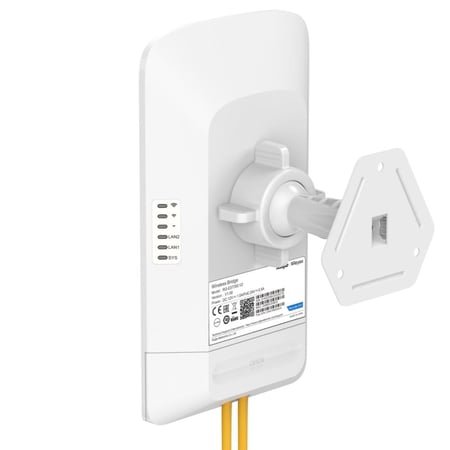 جسر لاسلكي Ruijie RG-EST350 V2 5GHz، يدعم نقل البيانات لمسافات طويلة تصل إلى 5 كيلومترات مع منافذ 2GE، ومقاوم للطقس IP65. يدعم eWeb وإدارة Ruijie Cloud | RG-EST350 V2