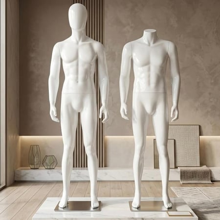 مانيكان رجالي فايبر ابيض للثياب