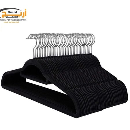 علاق ملابس مخمل لون اسود