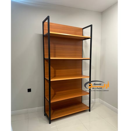 رفوف بقاله حديد كامل خشبي
