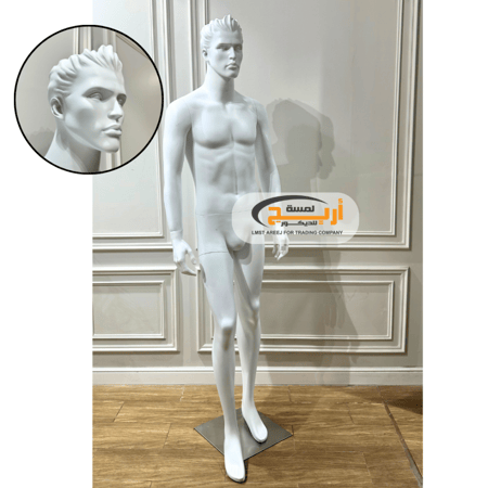 مانيكان  رجالي كامل اسود ملامح وشعر