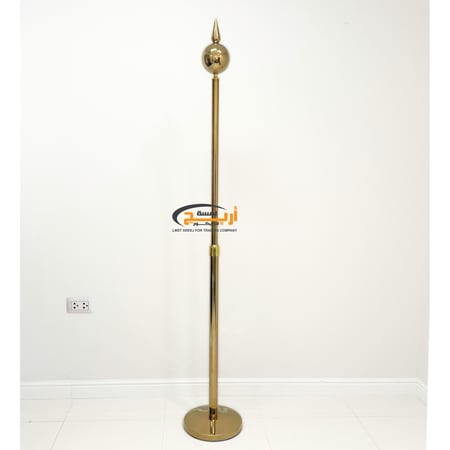 علم وسارية المملكه اخضر هدب ذهبي