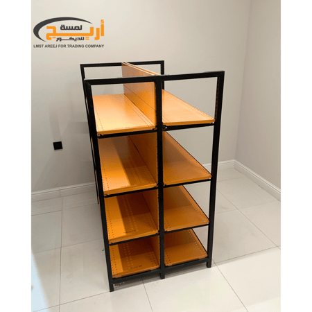 رفوف بقاله حديد وسطي  برتقالي
