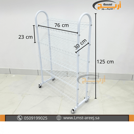استاند  احذيه  5 ارفف حديد ابيض صغير