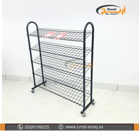 استاند احذيه 5 دور ارفف حديد كبير اسود