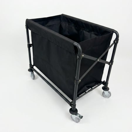 سلة غسيل ملابس بعجلات قابل لصفط اسود