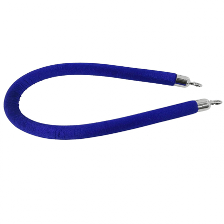 حبل حواجز مخمل لون ازرق طرف فضي