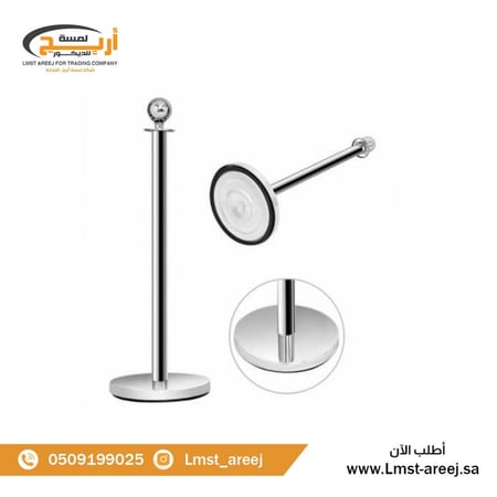 عمود حواجز تنظيم صفوف كوره لون فضي