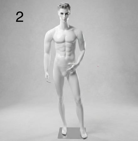 مانيكان رجالي فايبر ابيض ملامح شعر