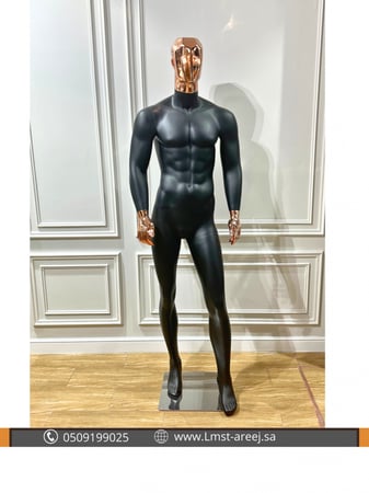 مانيكان  رجالي كامل اسود راس برونزي