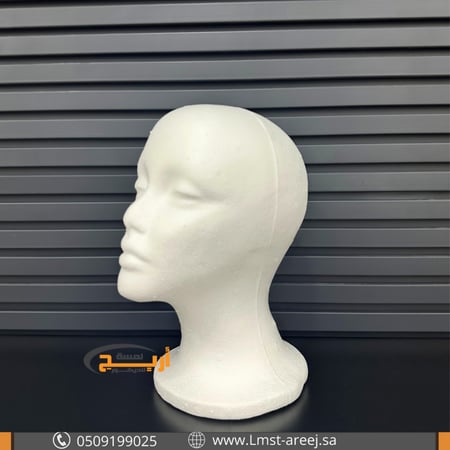 مجسم راس نسائي فلين ابيض