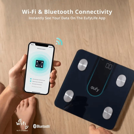 ميزان ذكي يوفي P2 رقمي لاسلكي لقياس الوزن -  أسود