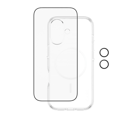 بكج حماية بانزر جلاس CARE يدعم MagSafe اكسبلورر 3 في 1 ايفون 17 - شفاف