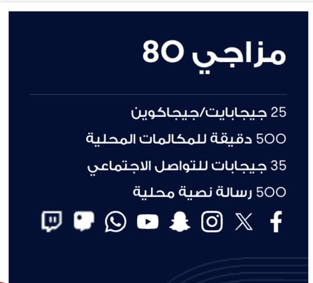 شريحة ريد بول موبايل Redbull -باقة مزاجي 80