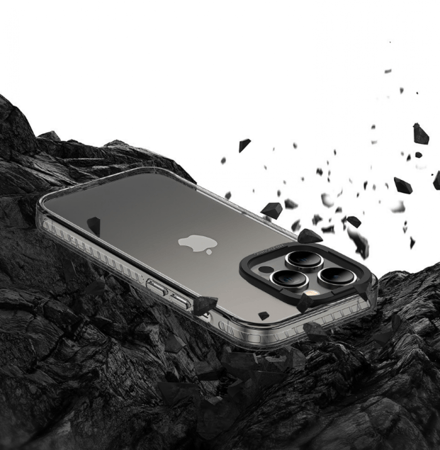 -- كفر حماية لامتصاص الصدمات AMAZINGthing للايفون 14 برو ماكس - اسود شفاف