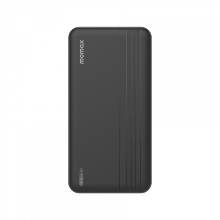 -- شاحن متنقل موماكس آي بور بمنفذ USB-C وبمنفذين USB بسعة 10000 ملي امبير وبقوة 20 واط لمنفذ PD - أسود