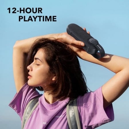 - مكبر صوت محمول ساوندكور ايكون 10 واط من انكر بلوتوث ضد الماء - اسود