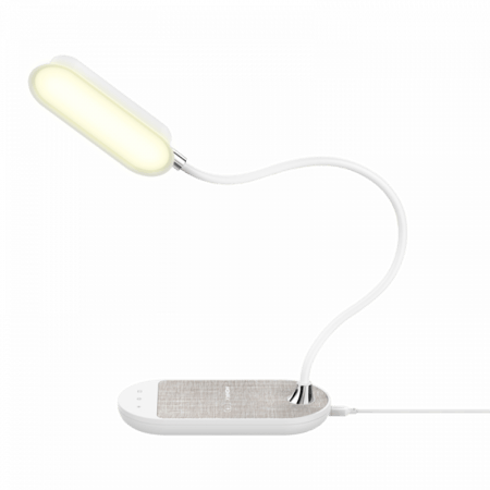 -- موماكس مصباح مكتبي وشاحن لاسلكي (2 في 1) بقوة 10 واط - ابيض