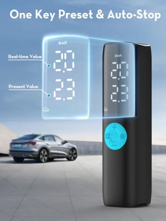 = مضخة هواء راف باور بيسك بدون بطارية بقوة 60 واط اخراج 12-16 فولت بسرعة 25 لتر في الدقيقة مع شاشة ليد رقمية