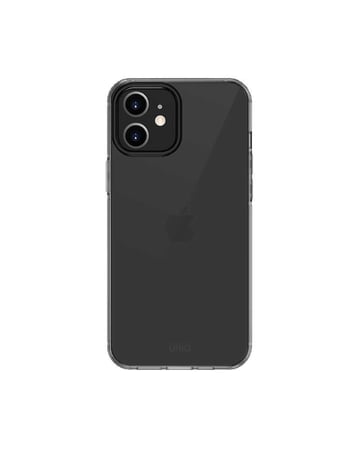 -- يونيك كفر هايبرد آير فيندر للايفون 12 / 12 برو مقاومة للبكتيريا - أسود شفاف
