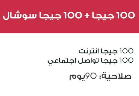 شريحة بيانات ريدبول | 100 + 100 قيقا لمدة 3 شهور