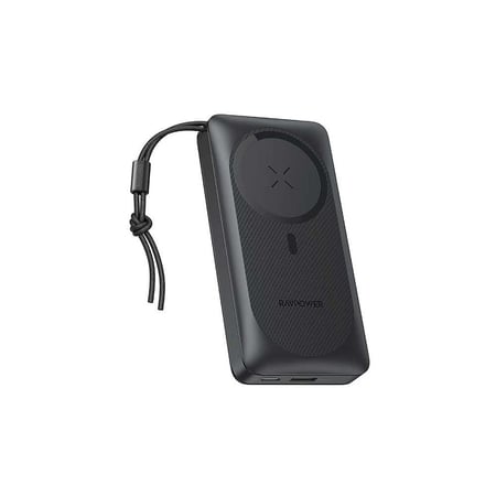 بطارية راف باور بايونير 20000 ملي امبير 15 واط بمنفذ تايب سي ومنفذ يو اس بي مع مغناطيس بخاصية الشحن الاسلكي - اسود