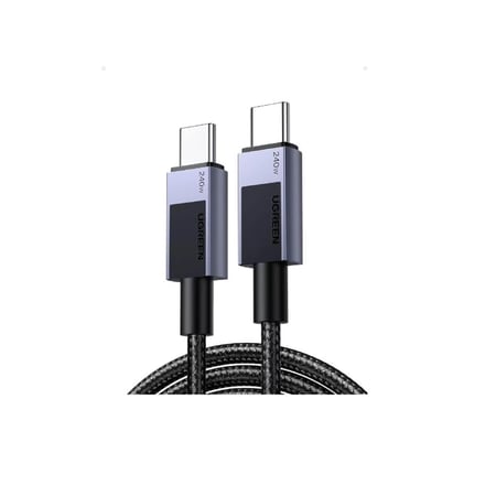 يوجرين -كيبل شحن قماشي تايب سي الي تايب سي بقوة 240 واط