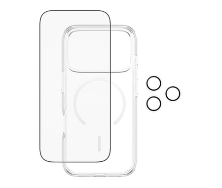 بكج حماية بانزر جلاس CARE يدعم MagSafe اكسبلورر 3 في 1 ايفون 17 - شفاف