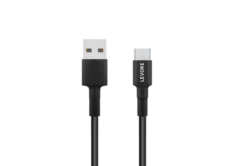 = سلك شاحن ليفوري مايكرو USB بطول 1 م بلاستيك - اسود