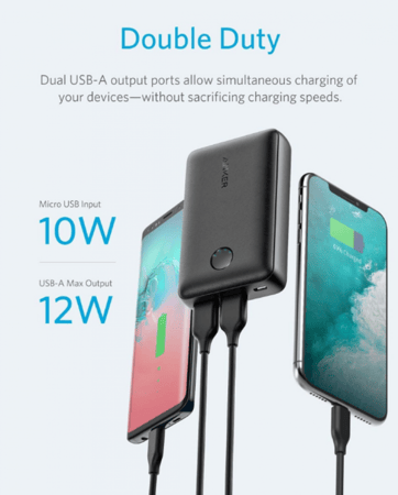 بطارية أنكر باوركور سيلكيت 10000 ملي امبير - اسود