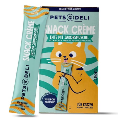 مكافات كريمية بنكهة البط مع الاسكالوب 15x6 جرام  Pets Deli