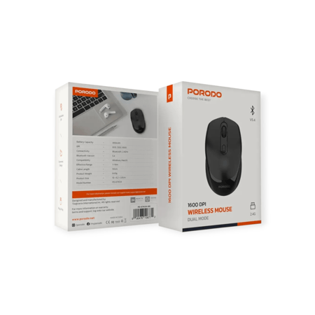 ماوس لاسلكي من بورودو بدقة 1600 نقطة في البوصة ووضع مزدوج