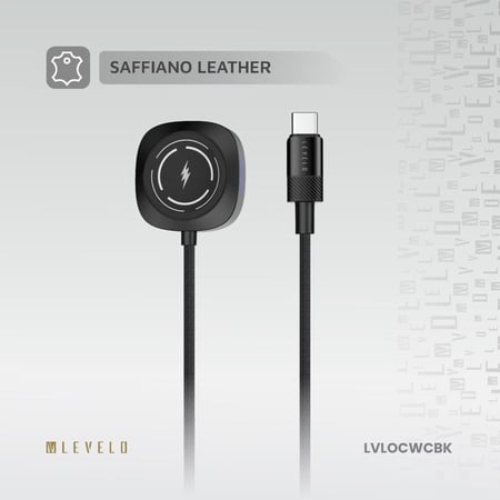 كابل شحن لاسلكي لساعة أبل من نوع Levelo Otto Type-C - أسود