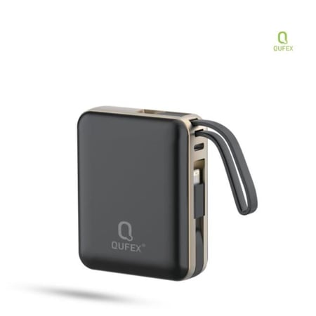 شاحن متنقل PD بسعة 10,000mAh مع كيبل تايب سي + كيبل آيفون مدمج