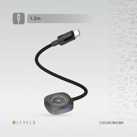 كابل شحن لاسلكي لساعة أبل من نوع Levelo Otto Type-C - أسود