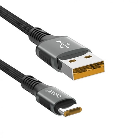 سلك شاحن كيبل تايب سي قماشي من QUFEX يدعم الشحن السريع بسرعة 5A