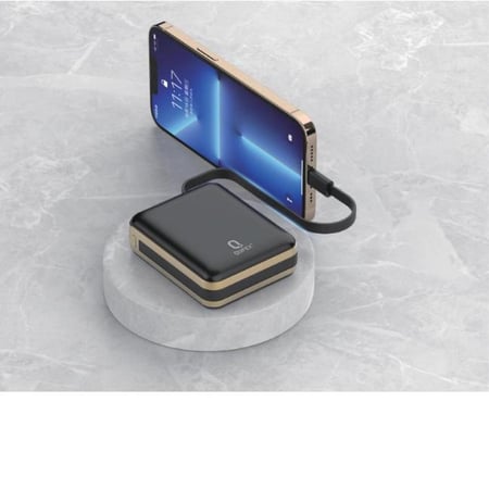 شاحن متنقل PD بسعة 20,000mAh مع كيبل تايب سي + كيبل آيفون مدمج