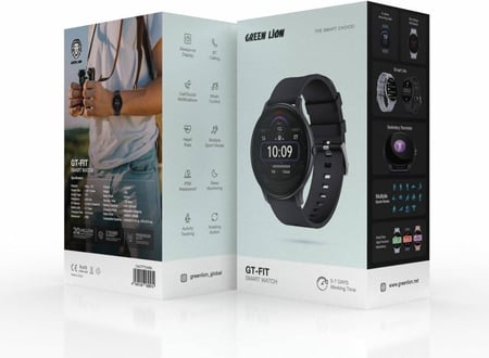 ساعة ذكية Green Lion GT-FIT، تتبع النشاط، مراقبة النوم، زر دوار، عمر البطارية من 5 إلى 7 أيام،